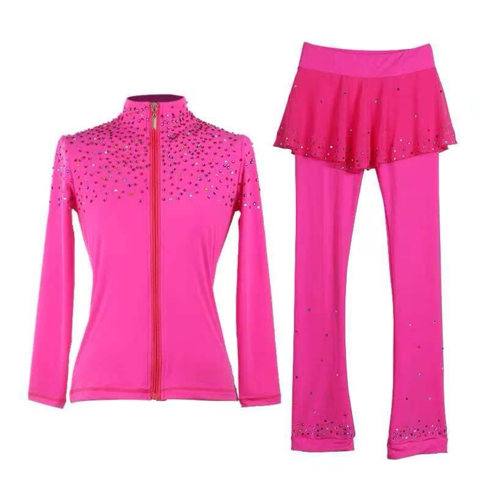 Pink Rhinestone Figure Skating Outfit